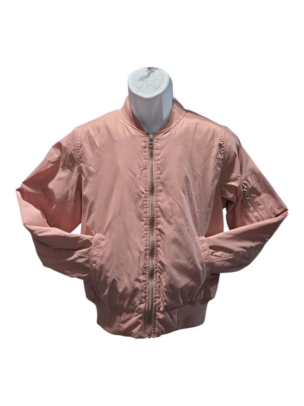 Iris Los Angeles Blush Pink Quilted Bomber Jacket Women's Size M